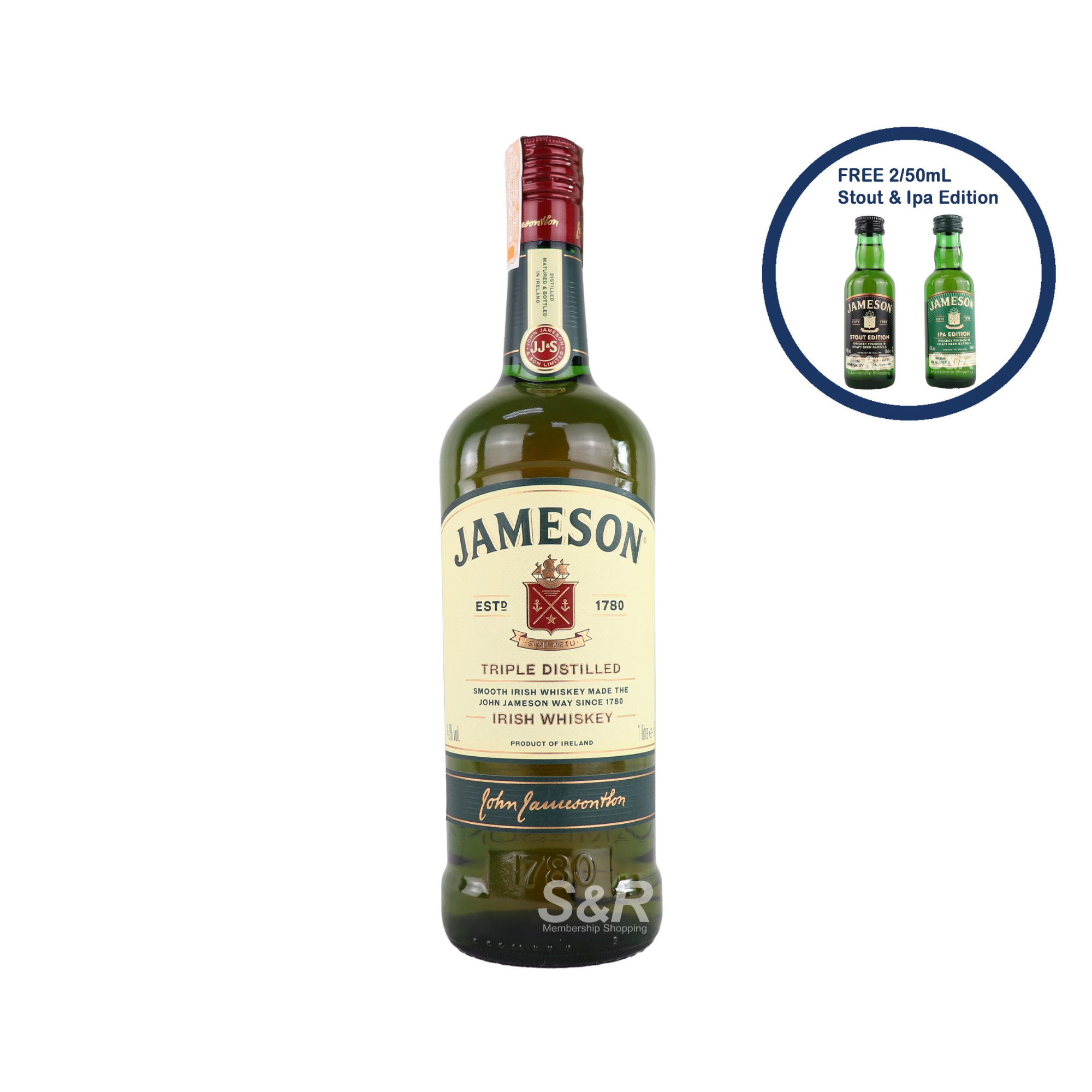 Jameson Irish Whiskey Value Pack 1L Jameson Irish Whiskey Value Pack 1L